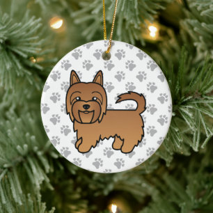 Roter Australischer Terrier Süßer Cartoon-Hund Keramik Ornament