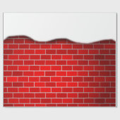 Roter Backstein mit Schneewehe Geschenkpapier (Flach)