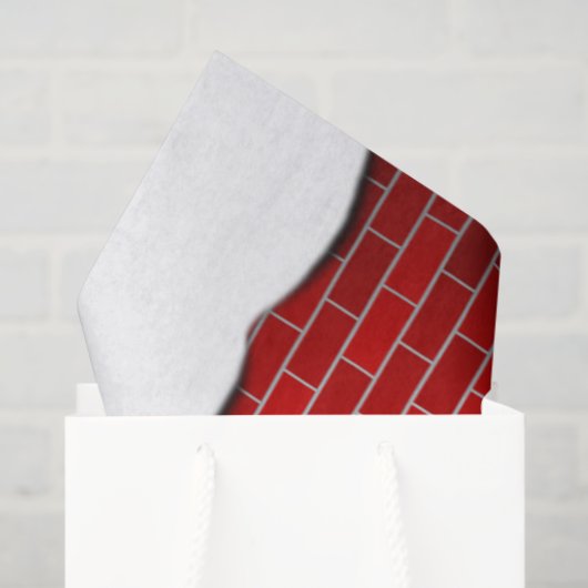 Roter Backstein mit Schneewehe Seidenpapier (Geschenktüte)