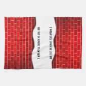 Roter Backstein mit Schneewehe Weihnachten Geschirrtuch (Horizontal)