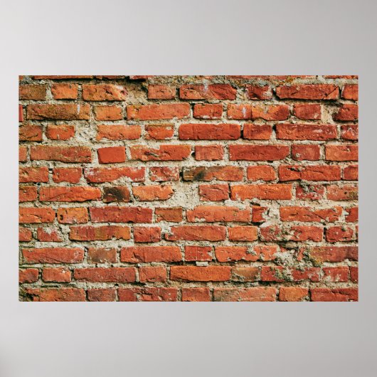 Roter Backstein Wand Textur Grunge Hintergrund. Ab Poster (Vorne)