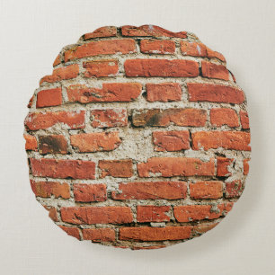 Roter Backstein Wand Textur Grunge Hintergrund. Ab Rundes Kissen