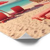 Roter Badestrand Poster (Ecke)