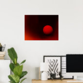 Roter Ball auf dunklem Poster (Heimbüro)