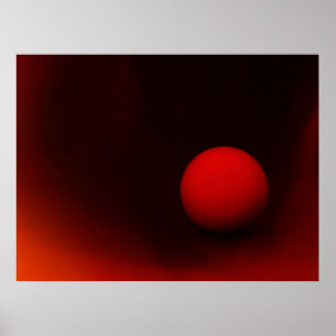 Roter Ball auf dunklem Poster