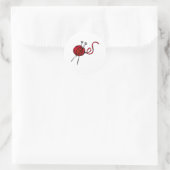 Roter Ball aus Garn Runder Aufkleber (Tasche)