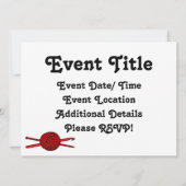 Roter Ball des Garns (Strick u. Häkelarbeit) Einladung (Rückseite)