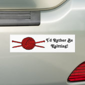 Roter Ball des Garns u. der Stricknadeln Autoaufkleber (Auf Auto)
