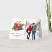 Roter Ball Foto Wasserfarbe Weihnachten (Vorderseite)