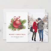 Roter Ball Foto Wasserfarbe Weihnachten (Vorderseite)