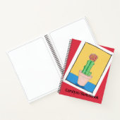 Roter Ball Kaktus in einem Topf, personalisiertes Notizblock (Innenseite)