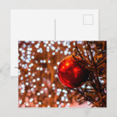 Roter Ball, weiße Beleuchtungsleuchten Postkarte (Vorne/Hinten)