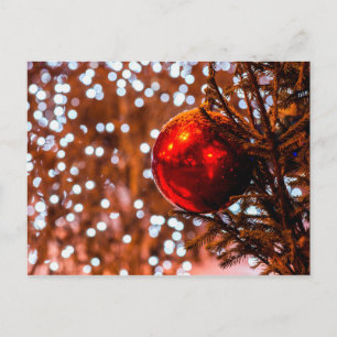 Roter Ball, weiße Beleuchtungsleuchten Postkarte