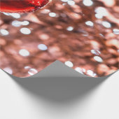 Roter Ball, weiße Lichter, Schnee Geschenkpapier (Ecke)