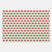 Roter Ball Ziermuster Weihnachten Geschenkpapier Set (Vorderseite 2)