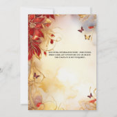 Roter Ballgown Blumen Blume Braut zu bestechen Einladung (Rückseite)