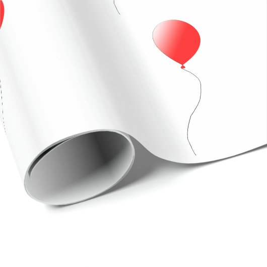 Roter Ballon Geschenkpapier (Rolleneckpunkt)