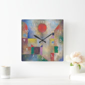 Roter Ballon, Klee Quadratische Wanduhr (Zuhause)