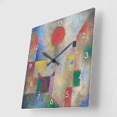 Roter Ballon, Klee Quadratische Wanduhr (Winkel)