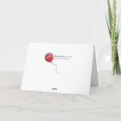 Roter Ballon zum 100. Geburtstag Feiertagskarte (Rückseite)