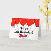 Roter Ballonbukett Geburtstagskarte Karte (Gelbe Blume)