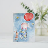 Roter Baloon Postcard Postkarte (Stehend Vorderseite)