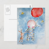 Roter Baloon Postcard Postkarte (Vorne/Hinten)