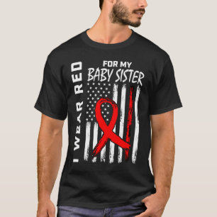 Roter Band Baby Schwester Herzkrankheit Awareness T-Shirt