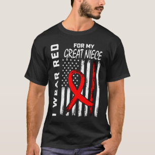 Roter Band Große Nichte Herzkrankheit Bewusstsein T-Shirt