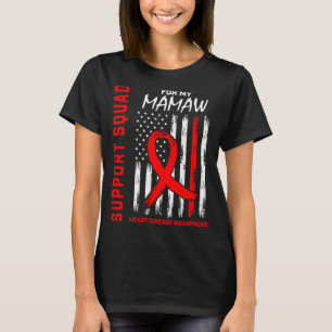 Roter Band Mamaw-Herzkrankheit-Bewusstseinsflagge  T-Shirt