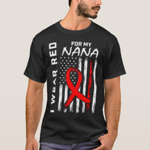 Roter Band Nana Herzkrankheit Bewusstsein Amerikan T-Shirt