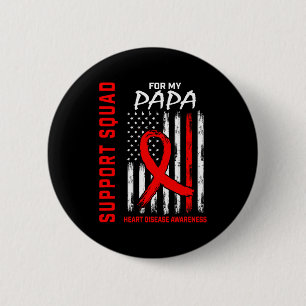 Roter Band Papa-Herzkrankheit-Bewusstseinsflagge G Button