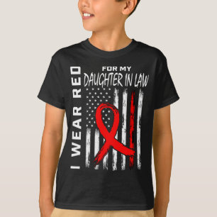 Roter Band Schwiegertochter Herzkrankheit Bewussts T-Shirt