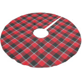 Roter Band und Heavy Metal Karo Polyester Weihnachtsbaumdecke (Schrägansicht)