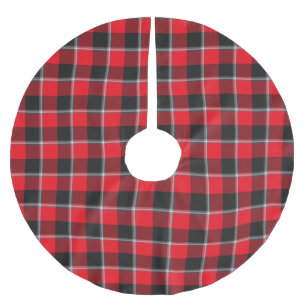 Roter Band und Heavy Metal Karo Polyester Weihnachtsbaumdecke