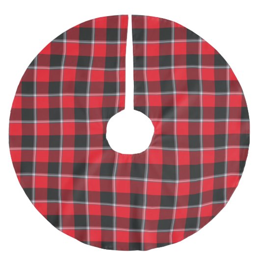 Roter Band und Heavy Metal Karo Polyester Weihnachtsbaumdecke (Vorderseite)