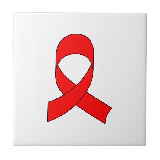 Roter Band Zeichnung Fliese (Vorderseite)