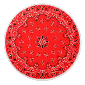 Roter Bandana Keramikknauf (Vorderseite)