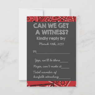 Roter Bandana Rustikale Tafel Landhochzeit RSVP Karte