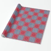 Roter Bandana-und Denim-Druck Geschenkpapier (Ungerollt)