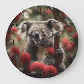 Roter Banksienbaum mit Koala-Bär, Große Wanduhr (Vorderseite)