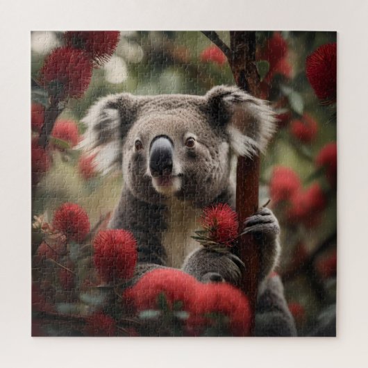 Roter Banksienbaum mit Koala-Bär, Puzzle (Vertikal)