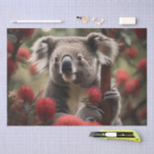 Roter Banksienbaum mit Koala-Bär, Seidenpapier (Handwerk)