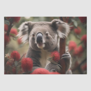 Roter Banksienbaum mit Koala-Bär, Seidenpapier