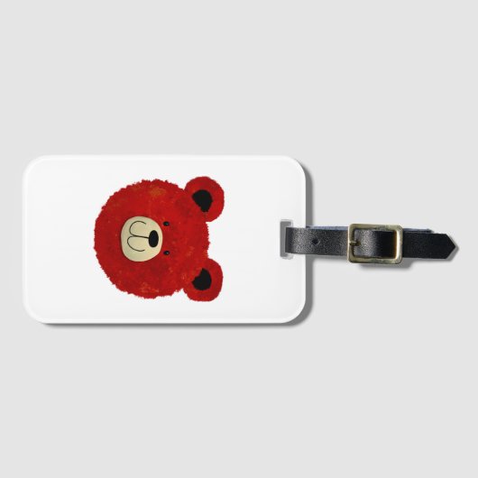 Roter Bär Gepäckanhänger (Vorderseite (Horizontal))