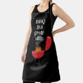 Roter Barbecue-Grill in Flammen mit lustigem Text Schürze (InSitu)
