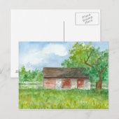 Roter Barcode Wasserfarbe Land Landschaft Kunst, D Postkarte (Vorne/Hinten)