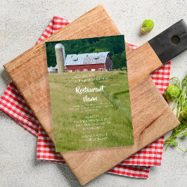 Roter Barn Farm to Table Restaurant Große Eröffnun Einladung