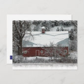 Roter Barn Weihnachten Postkarte (Vorne/Hinten)