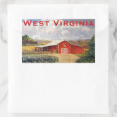 Roter Barn West Virginia Farm Kunst und Kultur Rechteckiger Aufkleber (Tasche)